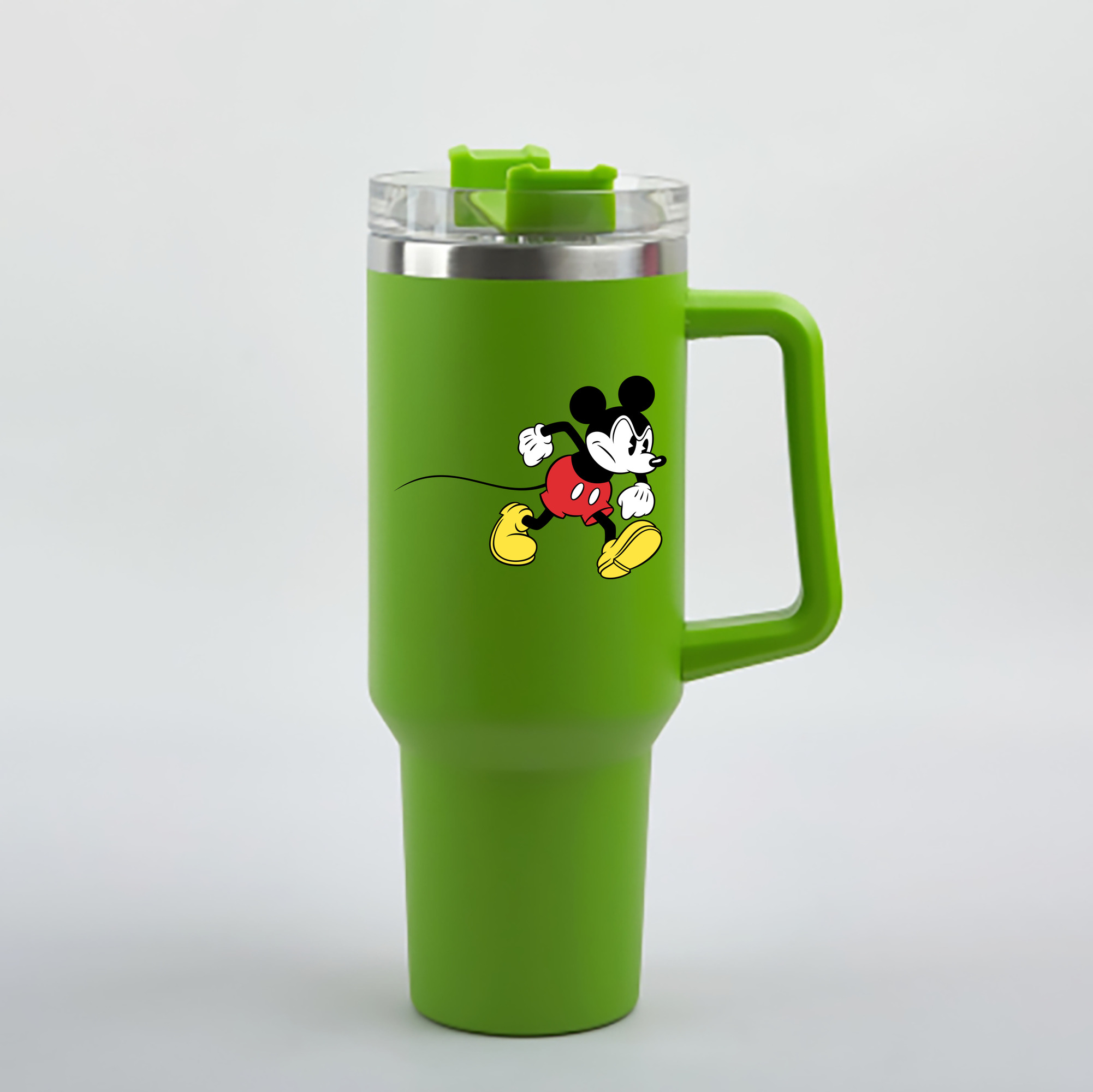 （画像用） ミッキーマウス Mickey Mouse 1200mL車用タンブラー - クリスタルステッカー（プラスチックストロー付き）